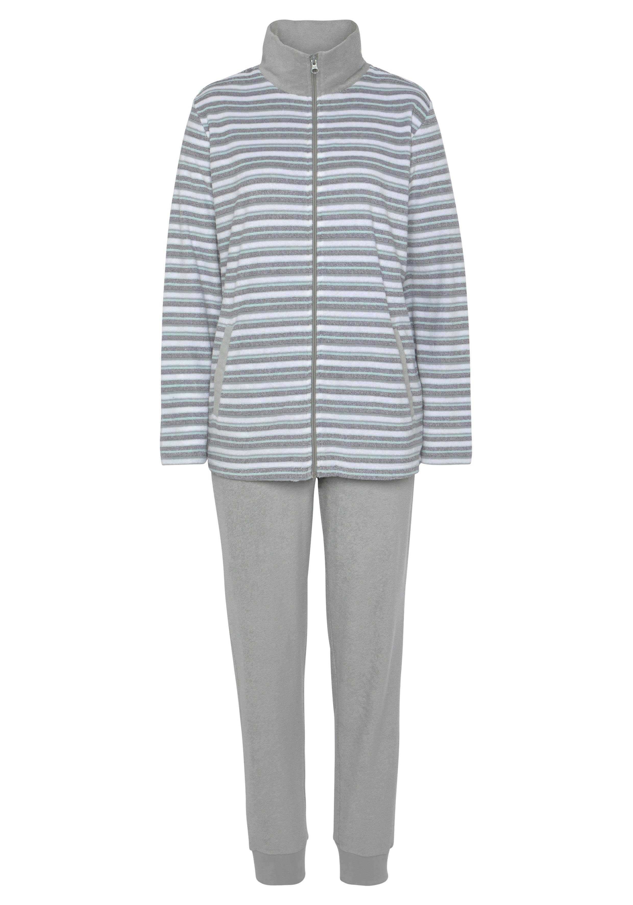 Vivance Dreams Pyjama, (2 tlg.), aus weichem Frottée mit Streifen und Herze günstig online kaufen