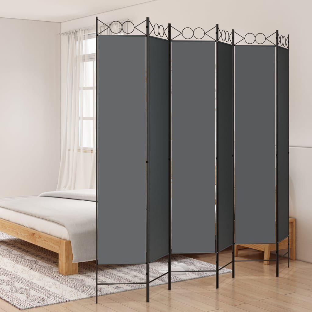 vidaXL Raumteiler »6tlg. Paravent Anthrazit 240x220 cm Stoff«, 1tlg