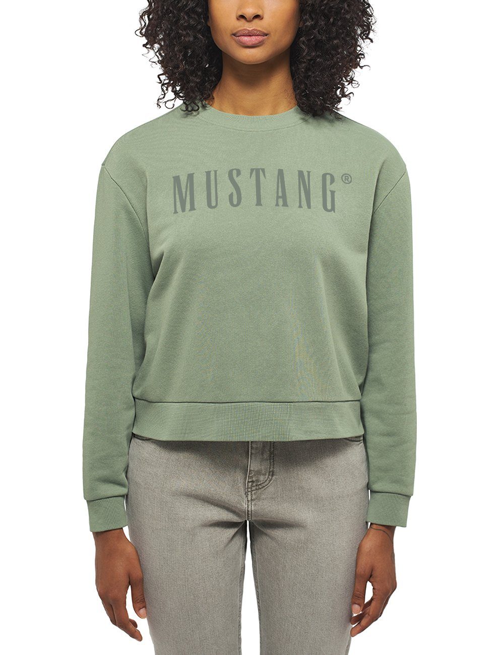 MUSTANG Logo Style Bea Mustang Sweatshirt C grün Print