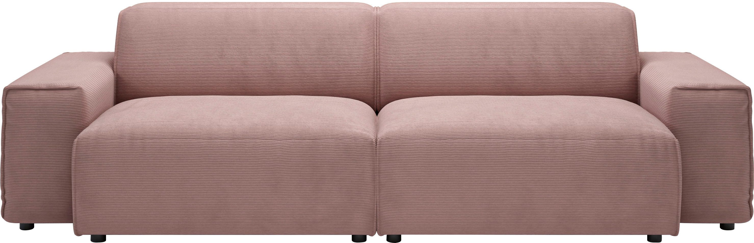 Home affaire Big-Sofa Glimminge auch in Breitcord, Feincord + Easy care-Bezug, besondere Kedernähte Zierkissen