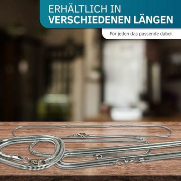 König Design Kette ohne Anhänger, Schlangenkette Edelstahlkette Halskette Damenkette - 0,9 mm