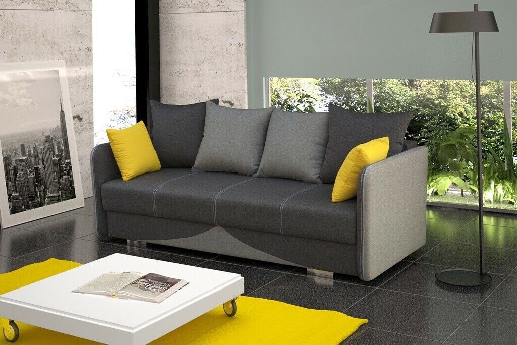 Sofa, JVmoebel Bettfunktion mit Grau