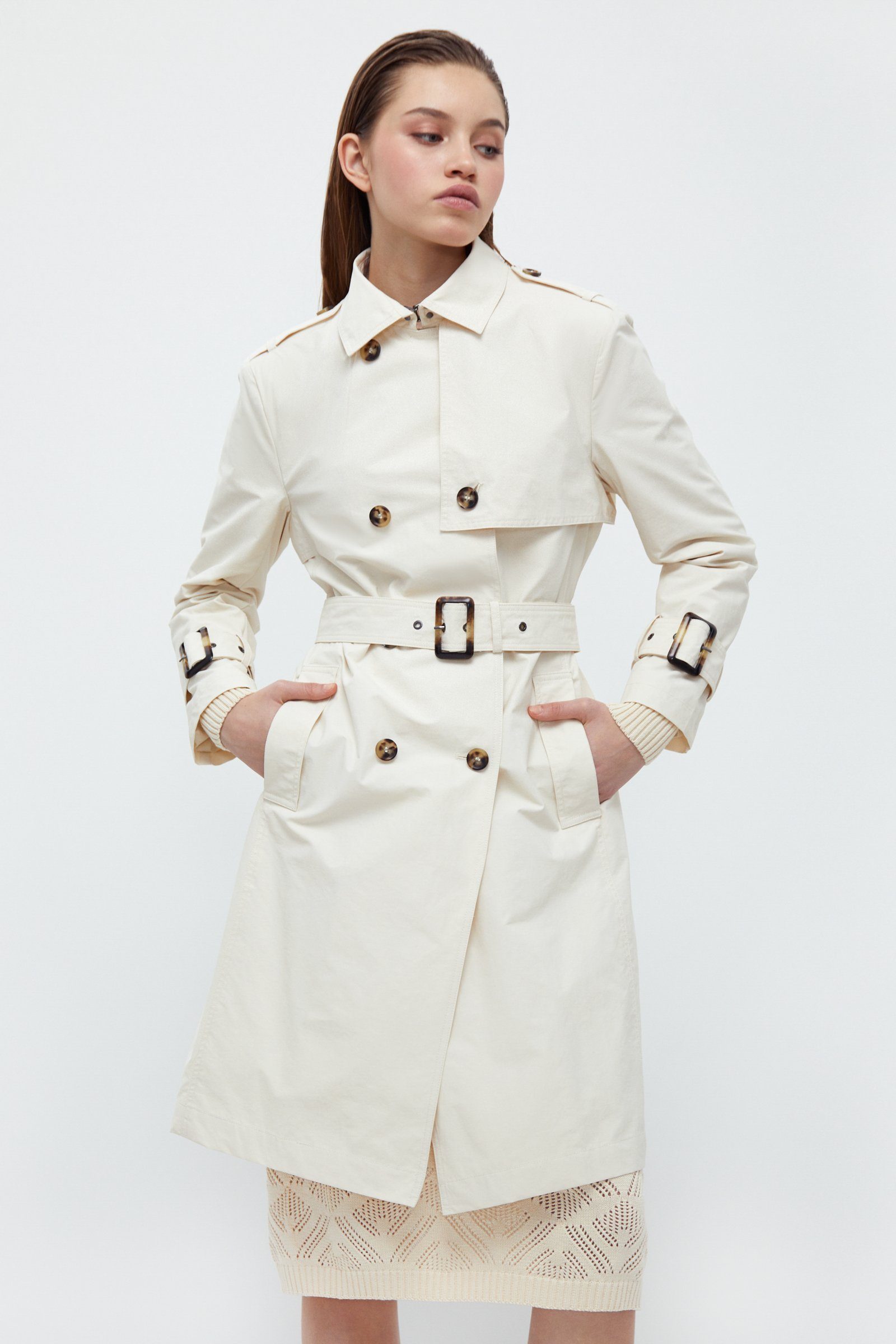 Finn Flare Trenchcoat Klassisch mit praktischem Gürtel