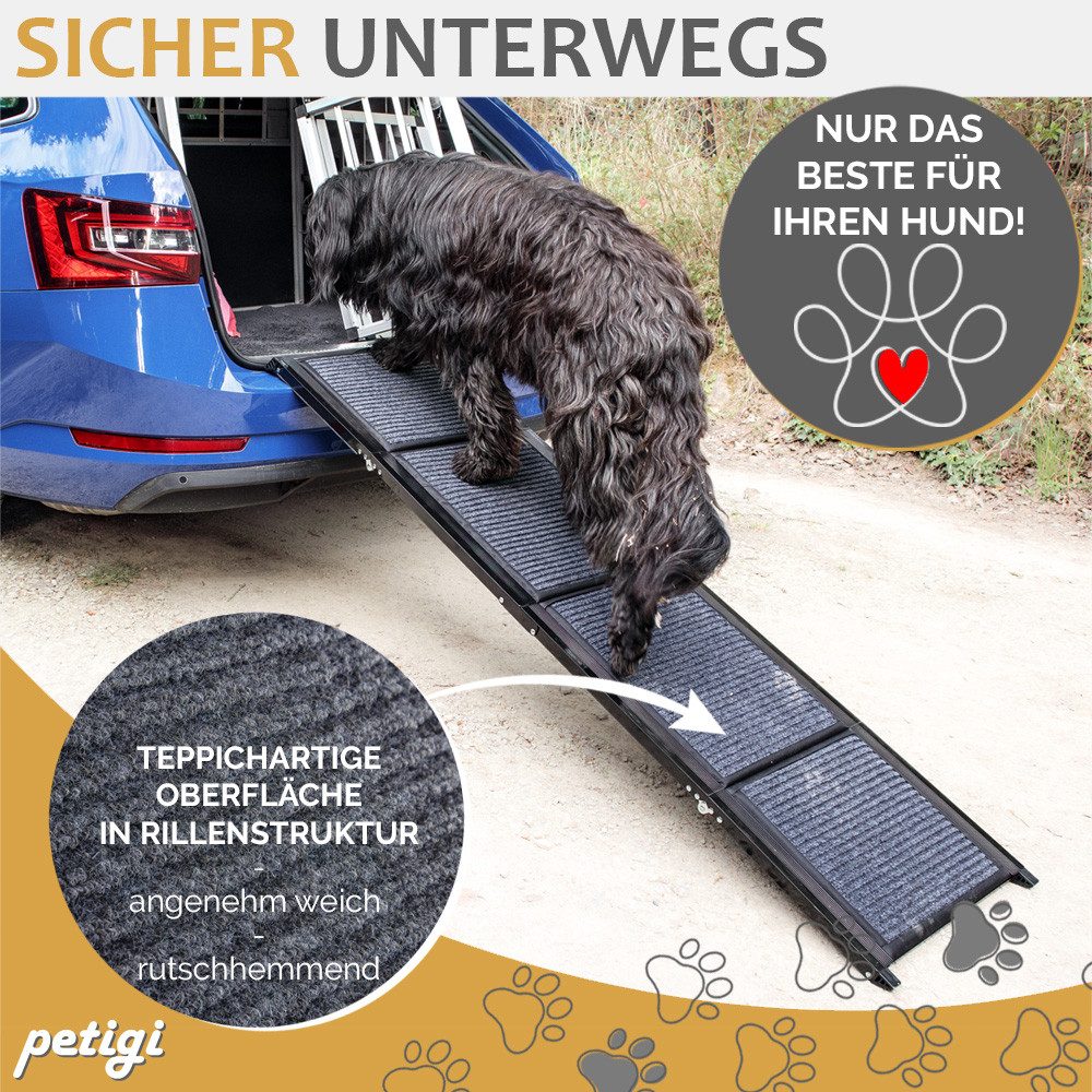 Petigi Hunderampe Hunderampe Auto Hunde Rampe Hundetreppe rutschfest klappbar Auswahl