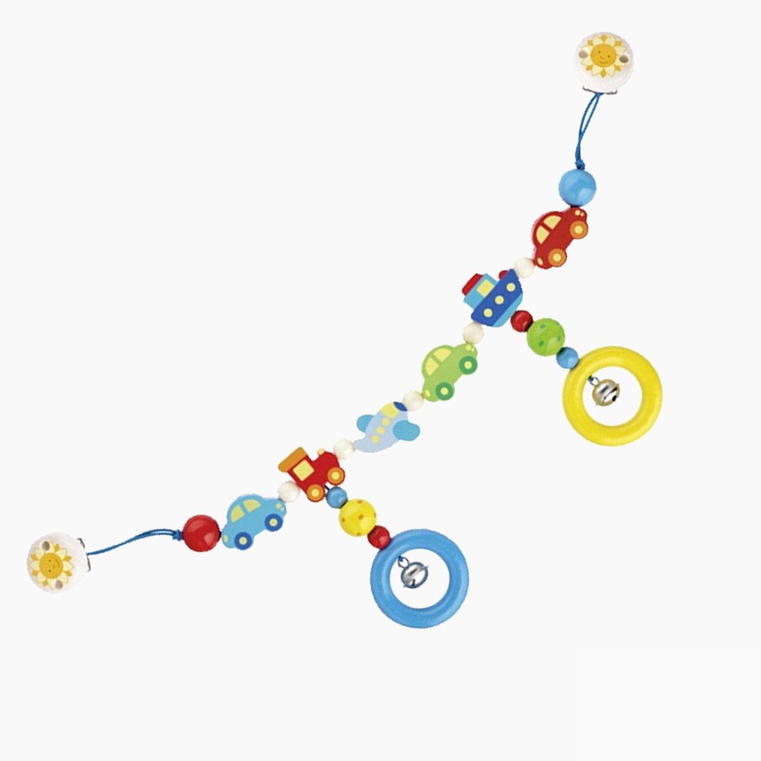 goki Kinderwagenkette Kinderwagenkette Fahrzeuge (packung, 1-tlg., set), Autos und leise Glocken für erste kleine Entdeckungsfahrten
