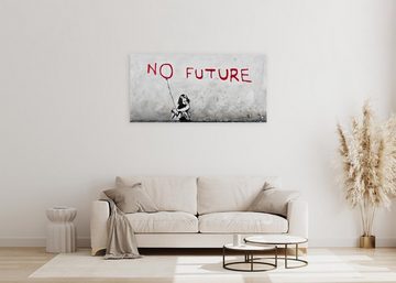 KUNSTLOFT Gemälde Banksy's No Future 120x60 cm, Leinwandbild 100% HANDGEMALT Wandbild Wohnzimmer