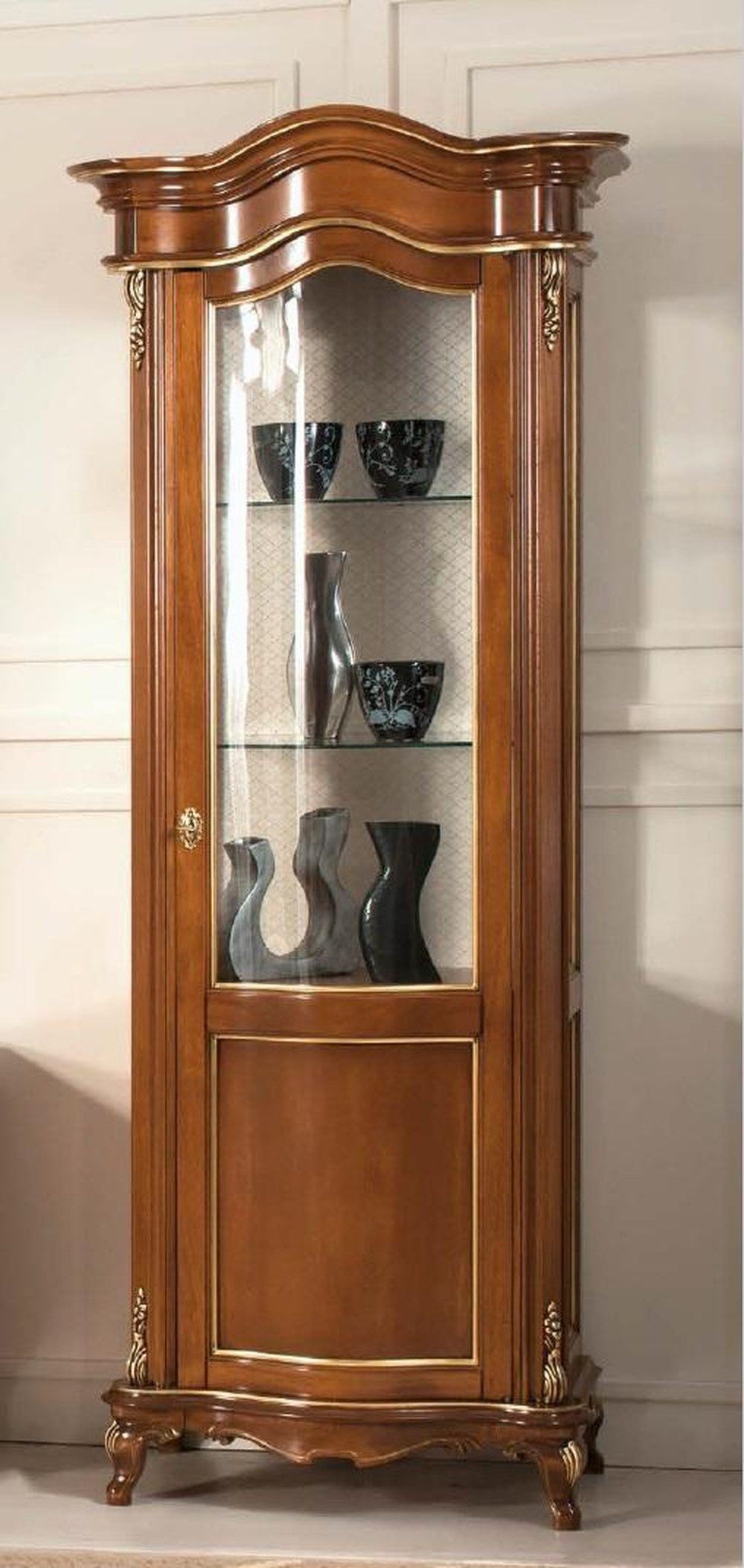 Vitrine Eleganter Glasschrank aus Holz - Vitrine für das Wohnzimmer