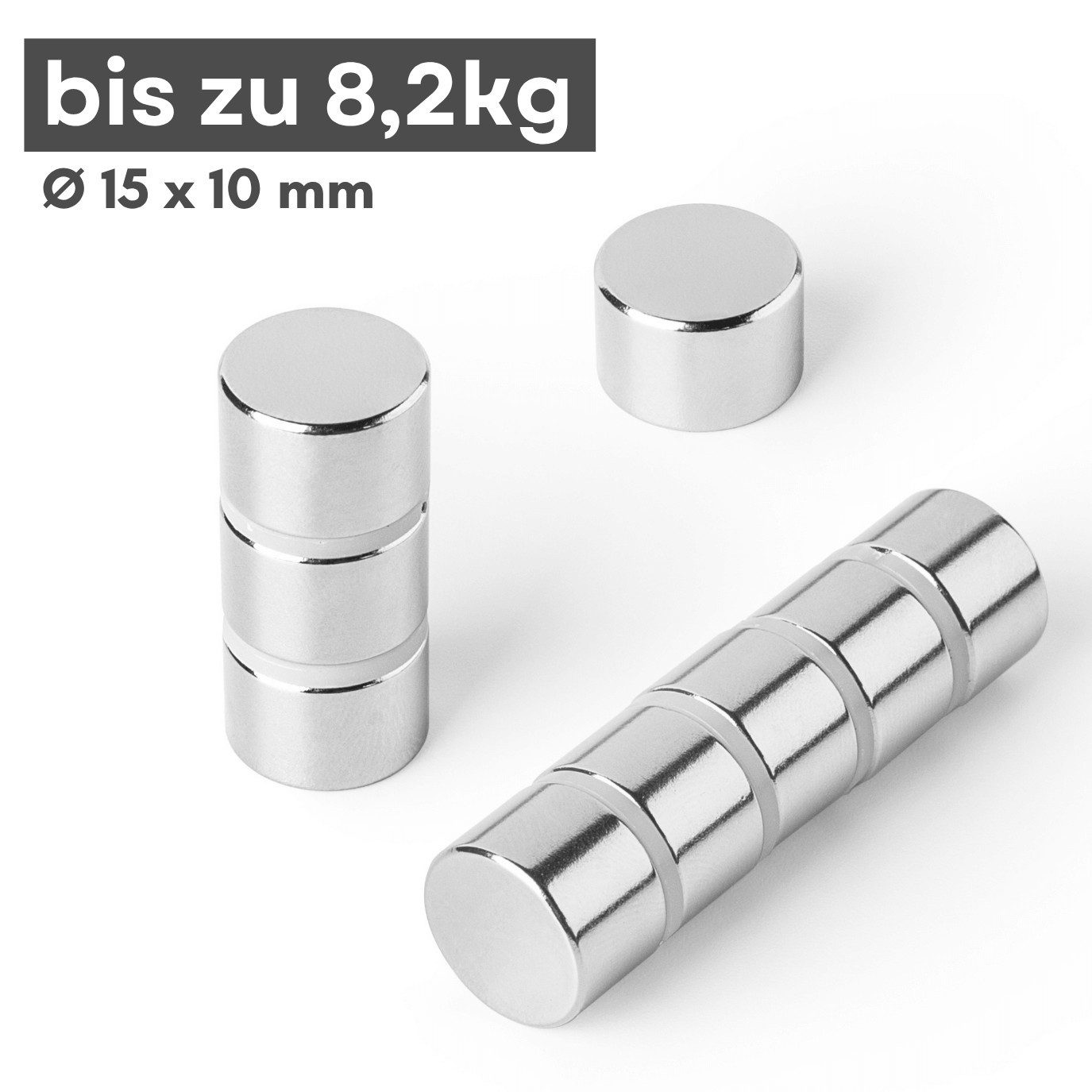 MaajeeKuto Magnet Neodym Magnet 15mm x 10mm Supermagnete hohe Haftkraft Scheibenmagnet (10-St)