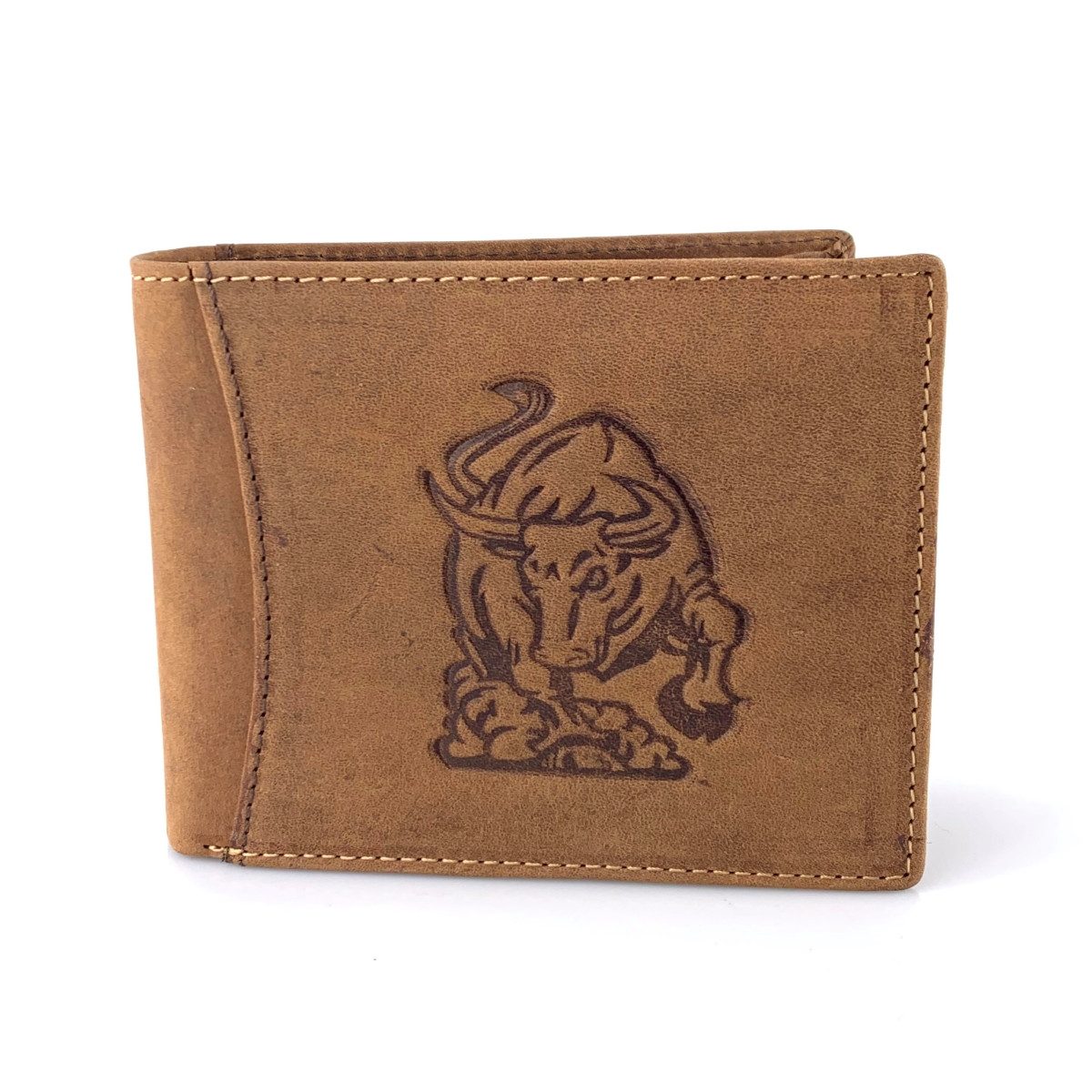 L&B Geldbörse Büffelleder Portemonnaie mit RFID-Schutz >2394-Bull<, Stier, Münzfach & Scheinfach + 8 Kartenfächer & 3 Sichtfächer