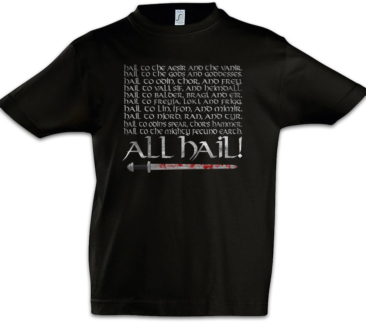 Print-Shirt All Hail Kinder T-Shirt Viking Vikings Wikinger Thor Odhin Walhalla