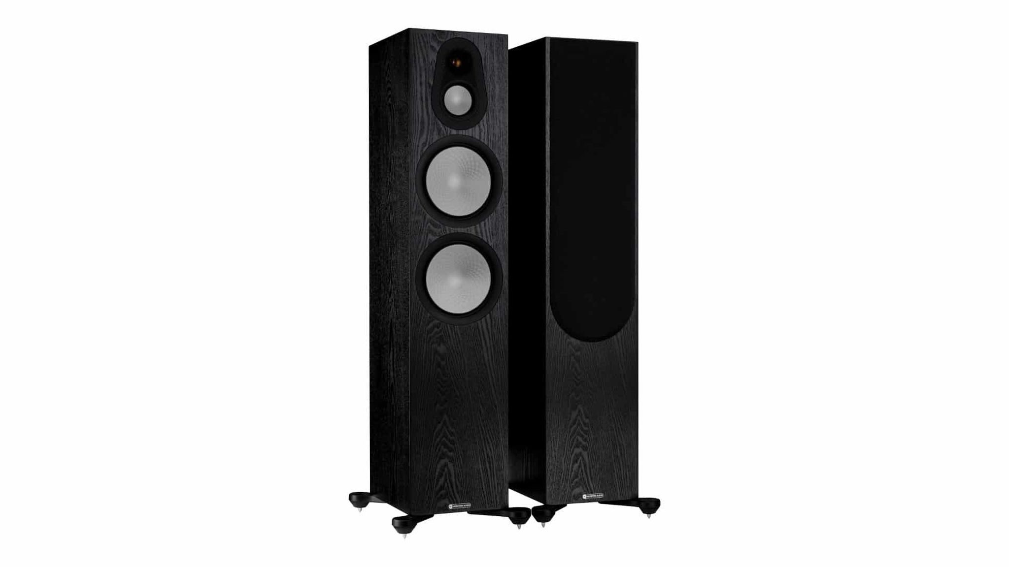 MONITOR AUDIO Monitor Audio Silver 500 7G Standlautsprecher Eiche Schwarz Paar Stand-Lautsprecher (ohne Netzwerk, 250 W, 2x Standlautsprecher Silver 500 (7G)