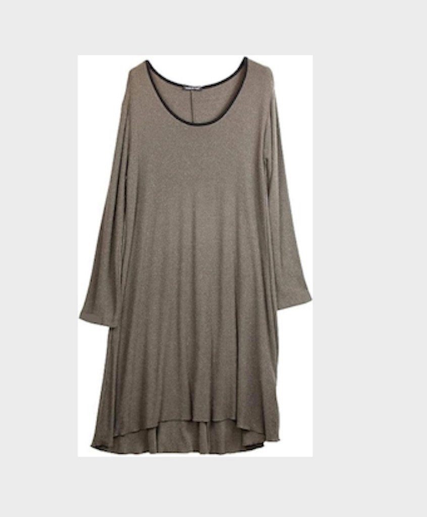 Wollkleid A-Linien-Kleid BZNA Wolle Strickkleid Taupe Lana Tunika