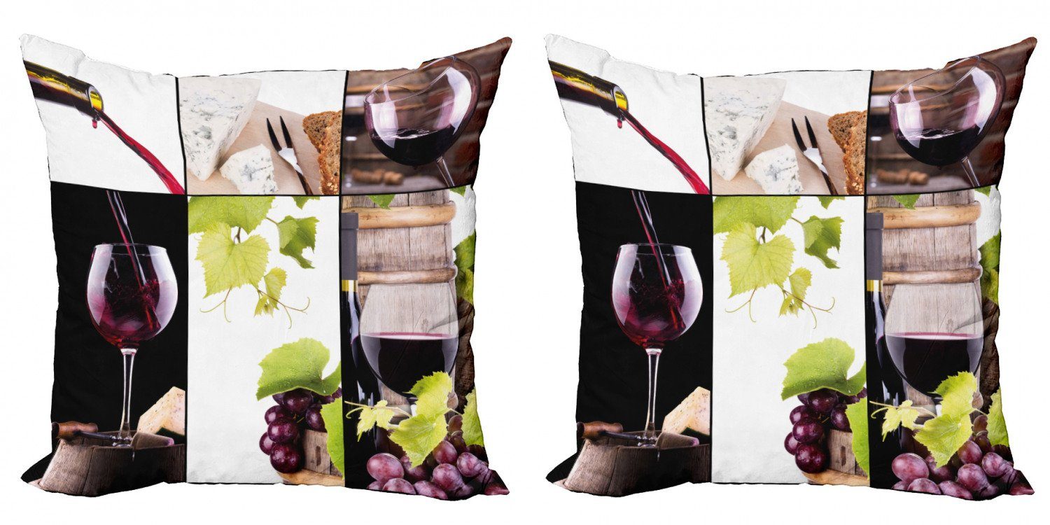 Kissenbezüge Modern Accent Doppelseitiger Digitaldruck, Abakuhaus (2 Stück), Wein Themenorientierte Flasche Weinglas