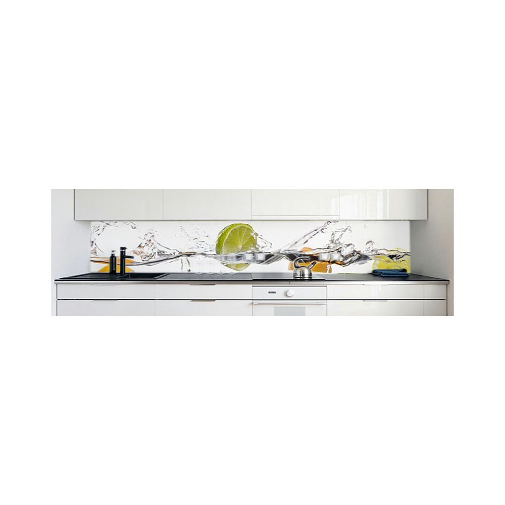 DRUCK-EXPERT 0,4 Hart-PVC selbstklebend Küchenrückwand Frucht mm Premium Küchenrückwand Wasser