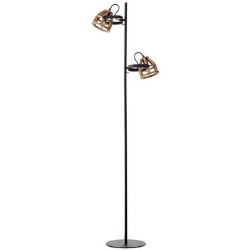 Lightbox Stehlampe, ohne Leuchtmittel, Standleuchte, 150 cm, schwenkbar, E27, Metall/Holz, braun/schwarz