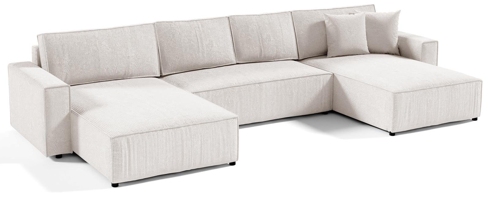 Compleo Ecksofa U-Form mit Bettkasten und Schlaffunktion BOSTON U, Breite: 390 cm, Modern Stil, Wohnzimmer