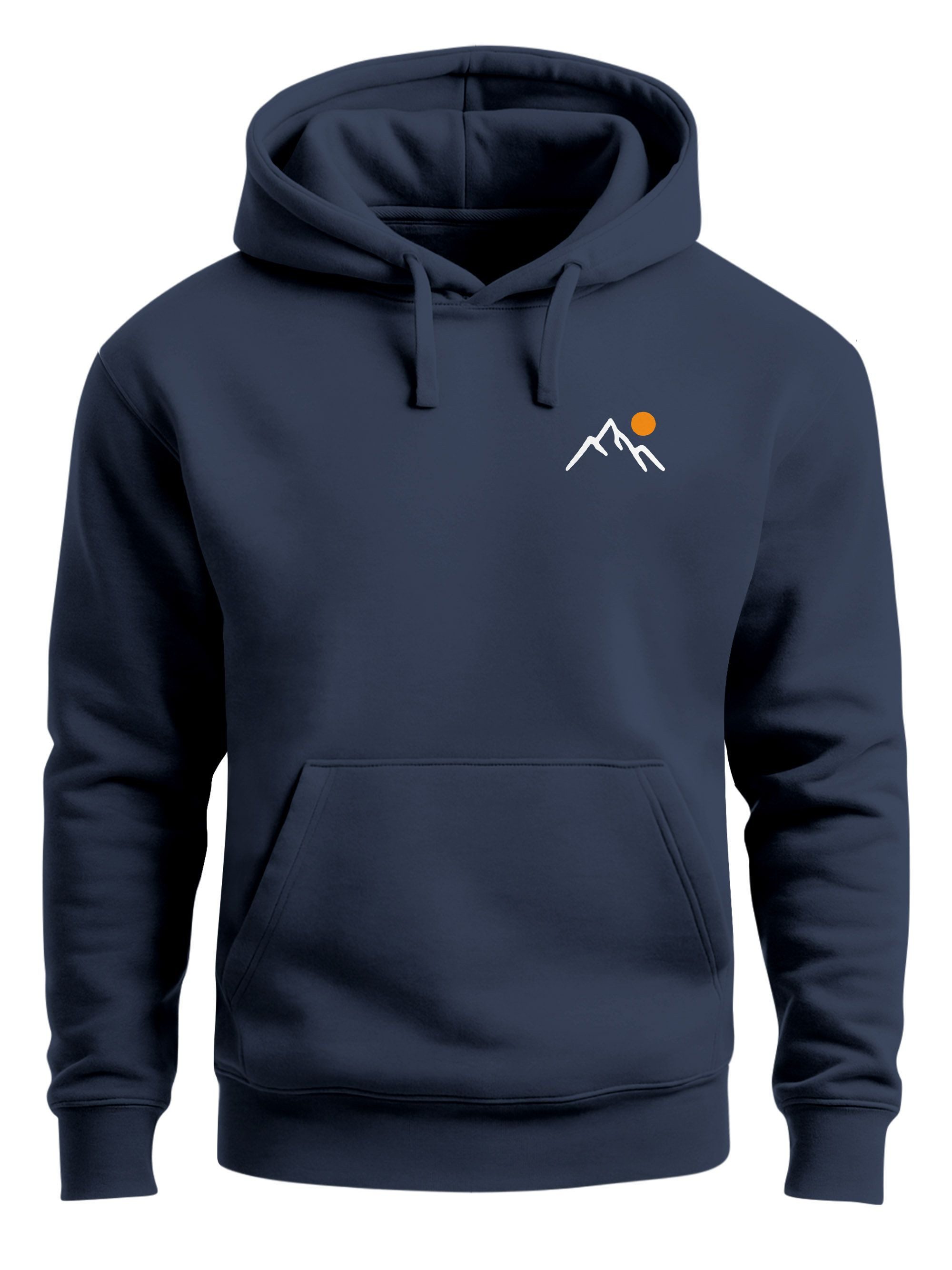 Hoodie Herren Hoodie Minimal Mountain Kapuzensweatshirt Logo Bergmotiv