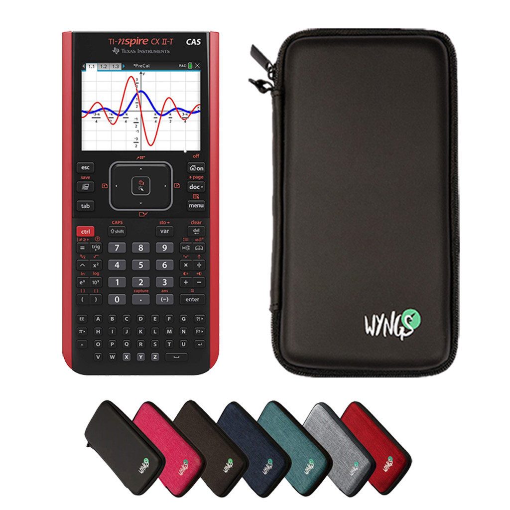 Texas Instruments Taschenrechner TI-Nspire CX II-T CAS inkl. WYNGS Schutztasche Schwarz