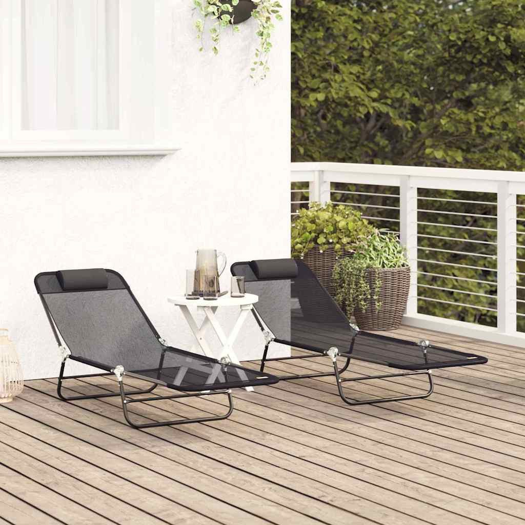 vidaXL Gartenliege Klappbare Sonnenliege 2-Person 2 günstig online kaufen