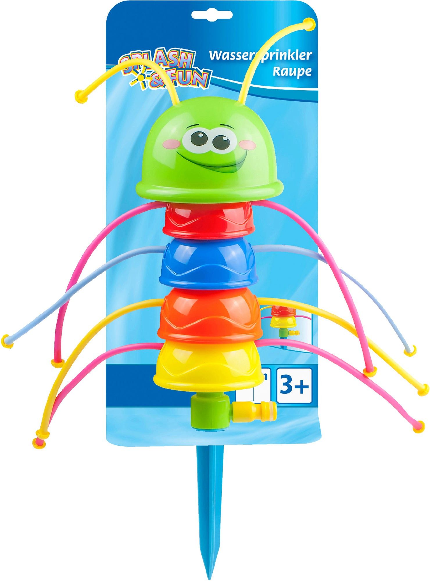 Vedes Spiel Splash & Fun Wassersprinkler Raupe mit Schlauch-Anschluss