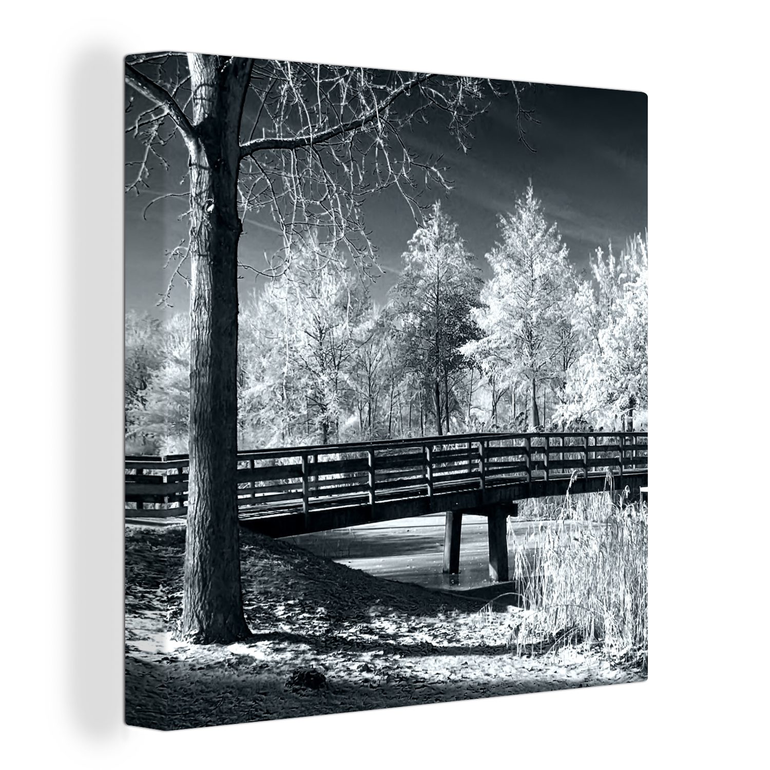 OneMillionCanvasses® Leinwandbild Winter - Almere - Schnee, (1 St), Leinwand Bilder für Wohnzimmer Schlafzimmer