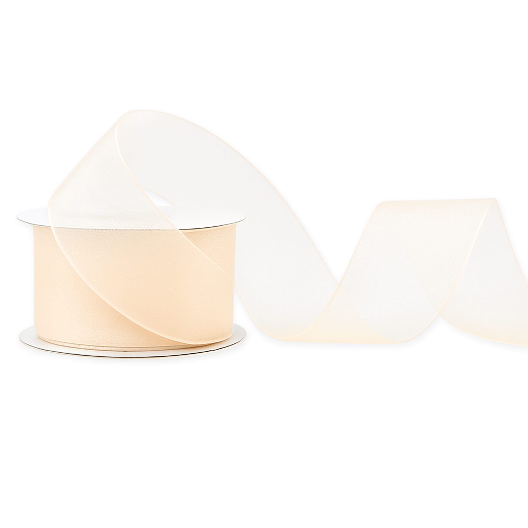 Creativery Organzaband, Organzaband 38mm x 25m Rolle Champagner