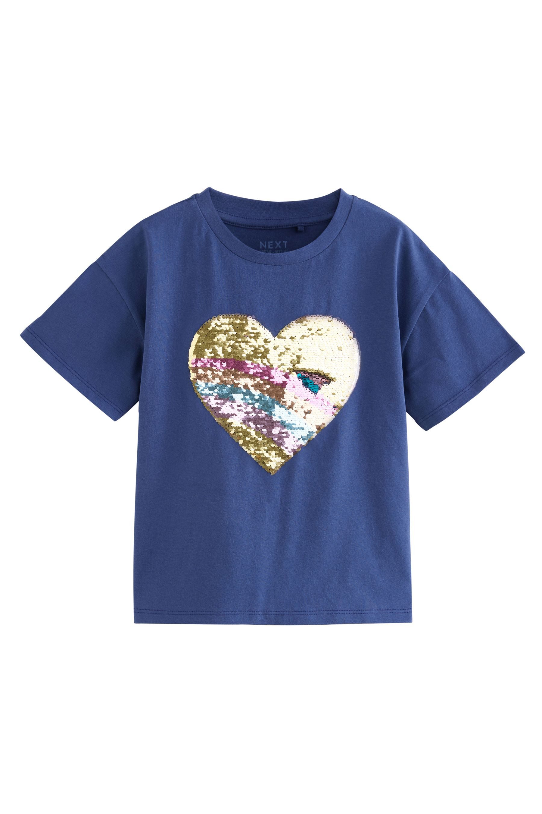 Next Paillettenshirt T-Shirt mit Herzprint und günstig online kaufen