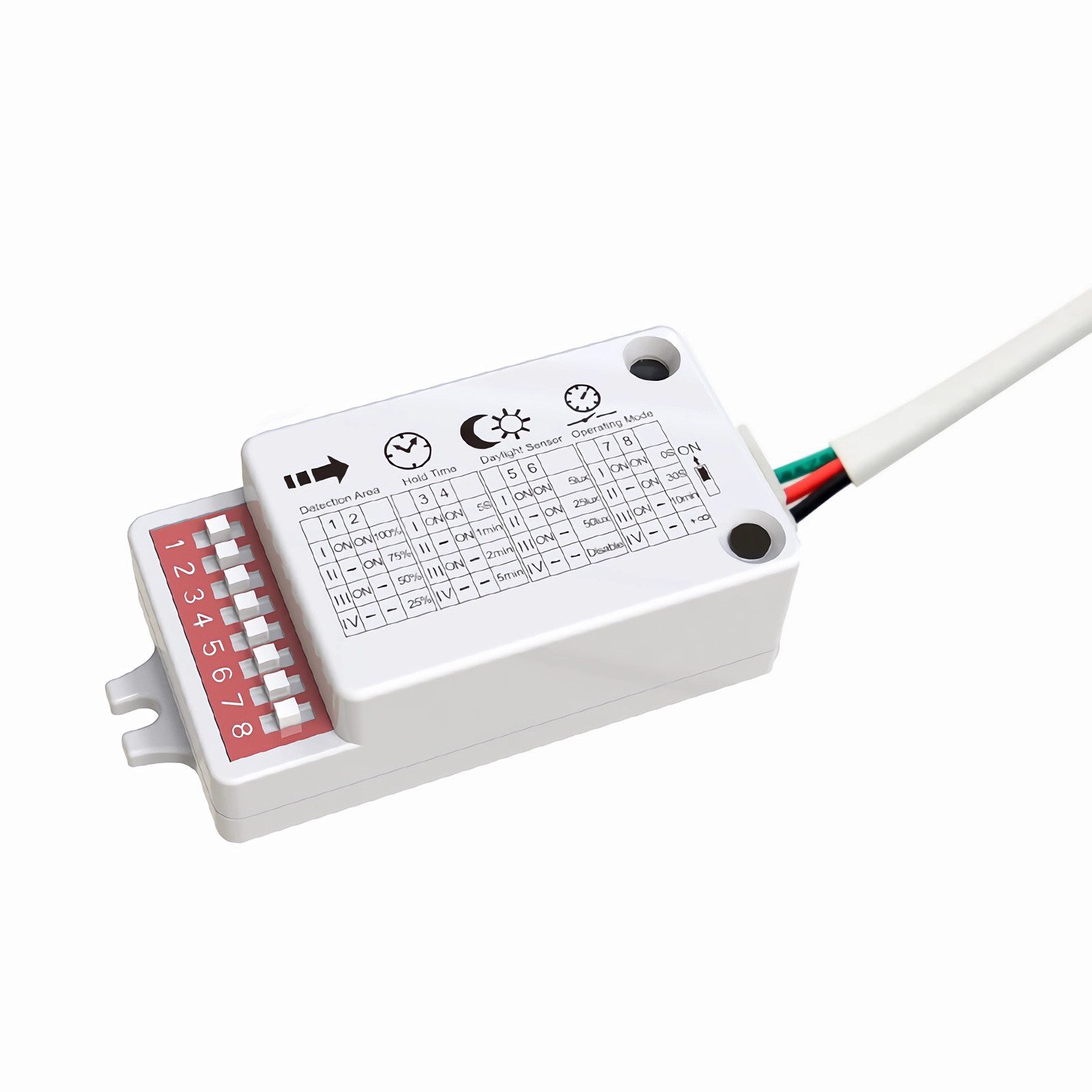 Merrytek Bewegungsmelder MC002D6 Mikrowellen Bewegungssensor 12V DC mit 5V DC Signalausgang, Kompakter 5,8GHz Mikrowellensensor mit hoher Reichweite & Präzision