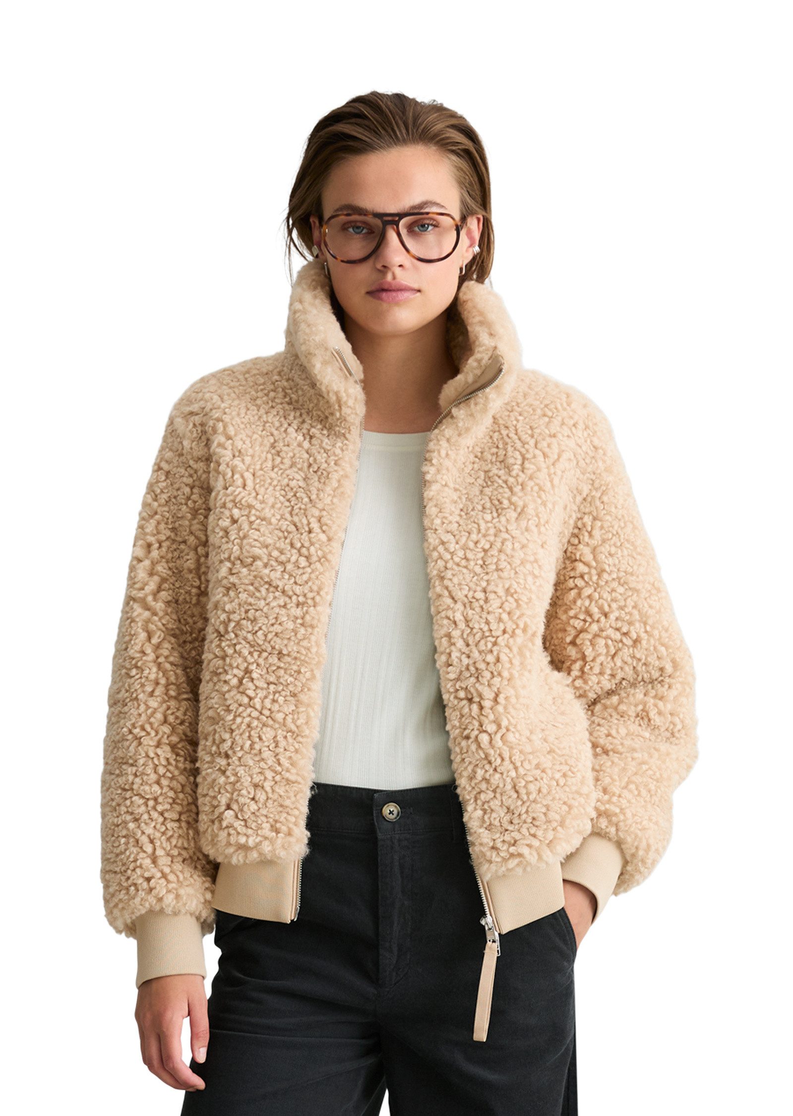 Marc O'Polo DENIM Outdoorjacke aus weichem Curly-Plüsch