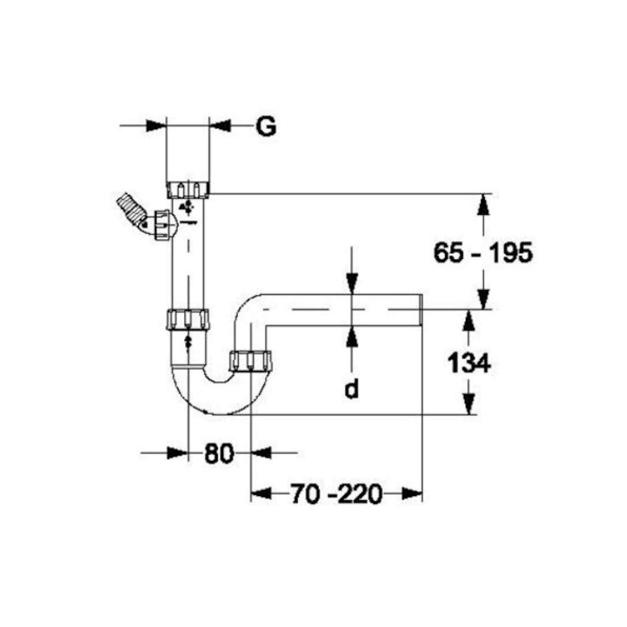 HAAS Siphon Geruchsverschluss, mit einem WS-Anschluss, 1 1/2 Zoll DN 40, grau