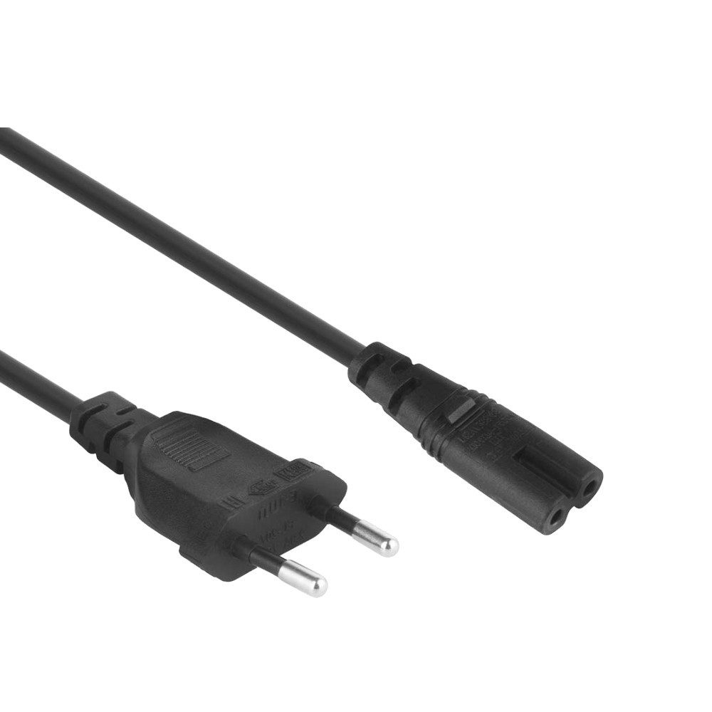 Trade-Shop AC Stromkabel EU-Stecker 2-Polig 1,5M Kaltgerätekabel Netzkabel, Stecker A: CEE7/16 Stecker (Eurostecker), Stecker B: IEC-C7 (Euro 8), 2-Pin Buchse / – Bild 2 von 2