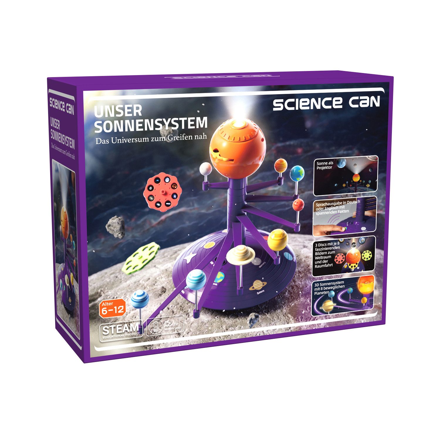 Spielwelt ScienceCan Drehbares 3D Sonnensystem Projektor MINT/STEAM