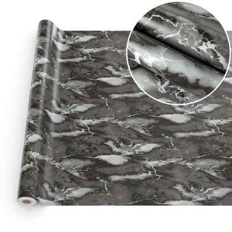 ANRO Tischdecke Tischdecke Wachstuch MIMOSA Marmor Grau Robust Wasserabweisend Breite, Glatt