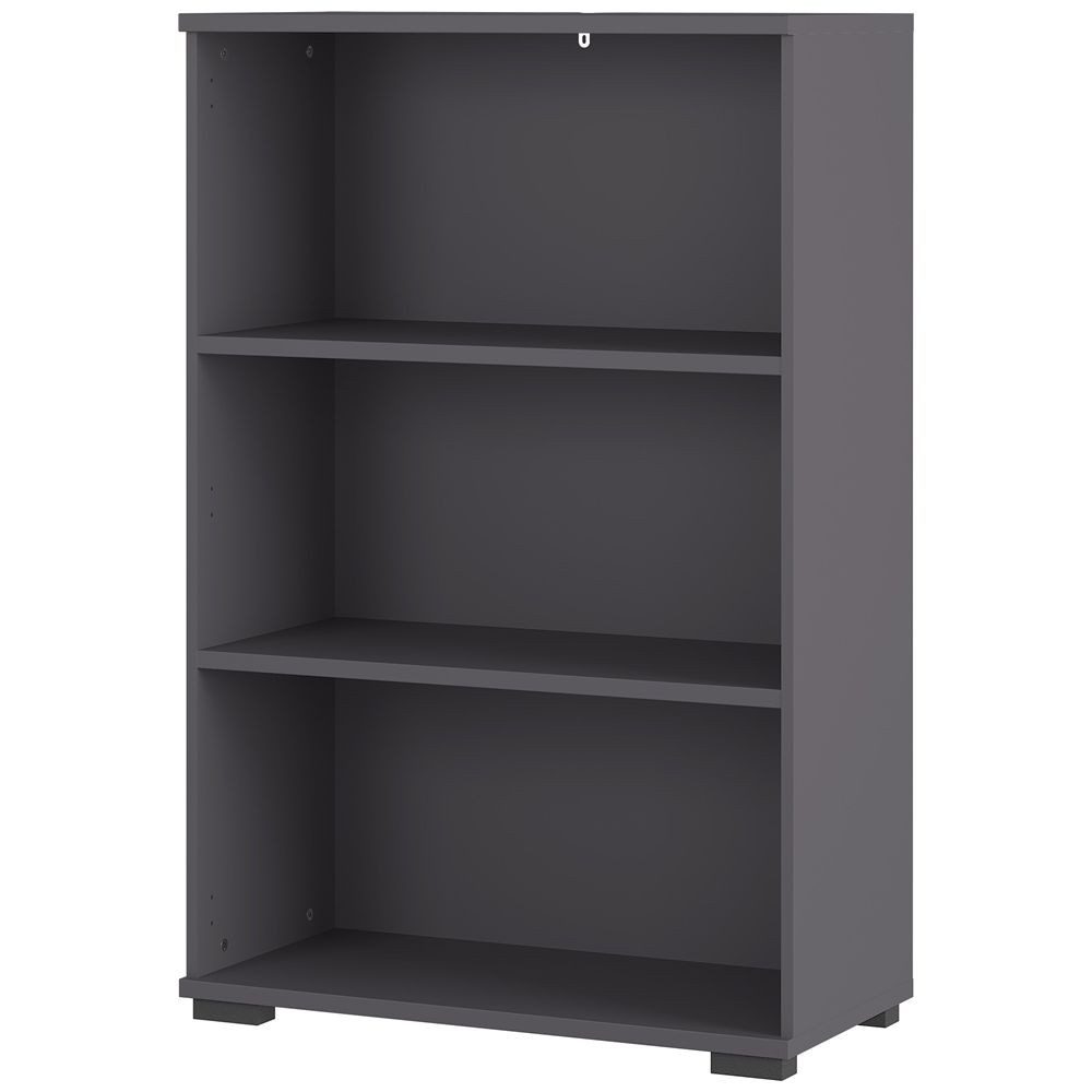 Lomadox Aktenregal PRATO-01, Regal Büroregal Schrank Aktenschrank Graphit grau 80/123/40 cm