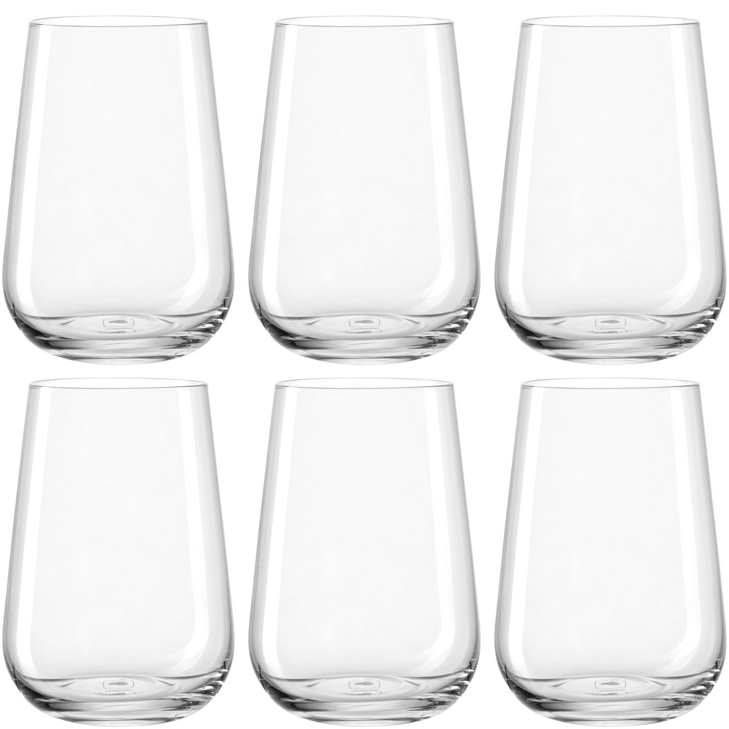 LEONARDO Gläser-Set Trinkglas PALADINO, 370 ml, 6er-Set, 6-tlg., Kristallglas, spülmaschinengeeignet