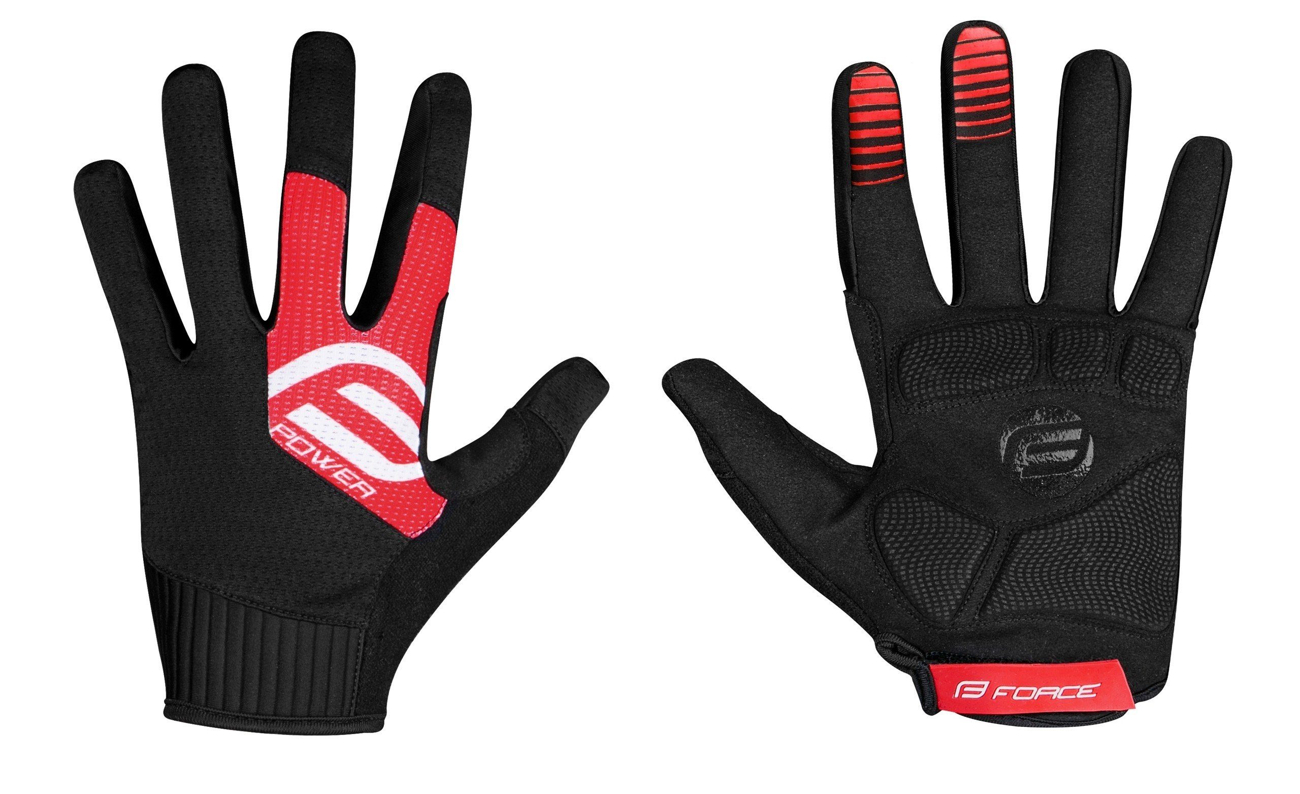 FORCE Fahrradhandschuhe Handschuhe FORCE MTB POWER schwarz-rot +15 °C plus | Fahrradhandschuhe