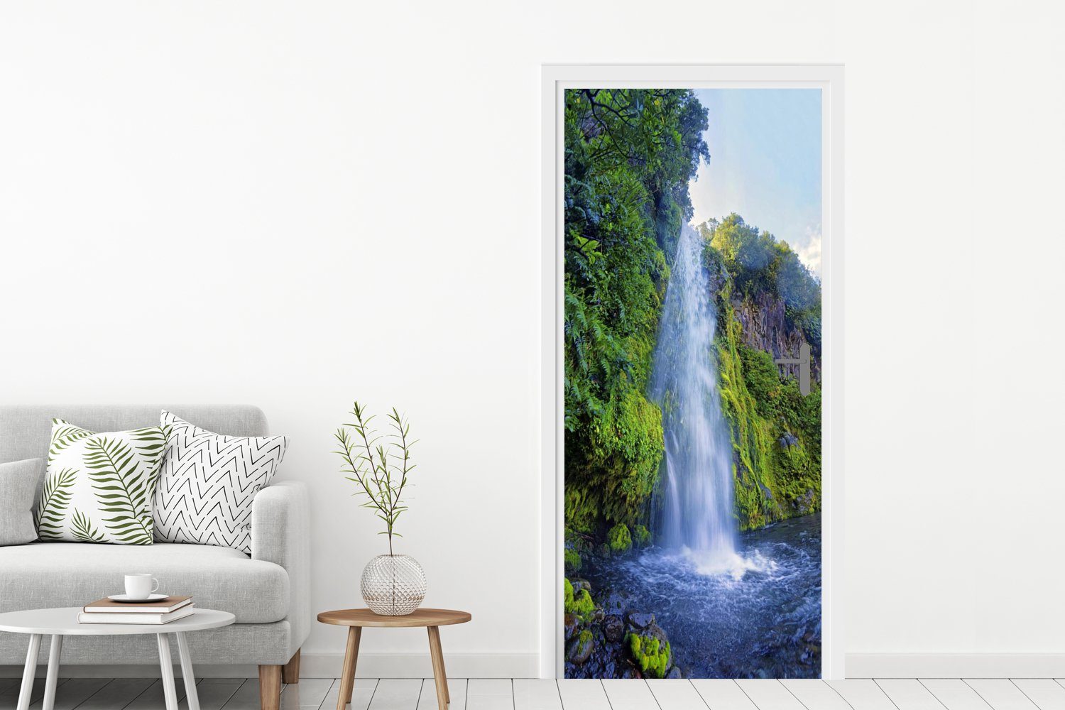 im MuchoWow in Tür, (1 Matt, Neuseeland, bedruckt, 75x205 cm Wasserfall Türtapete Whanganui-Nationalpark Türaufkleber, für St), Fototapete
