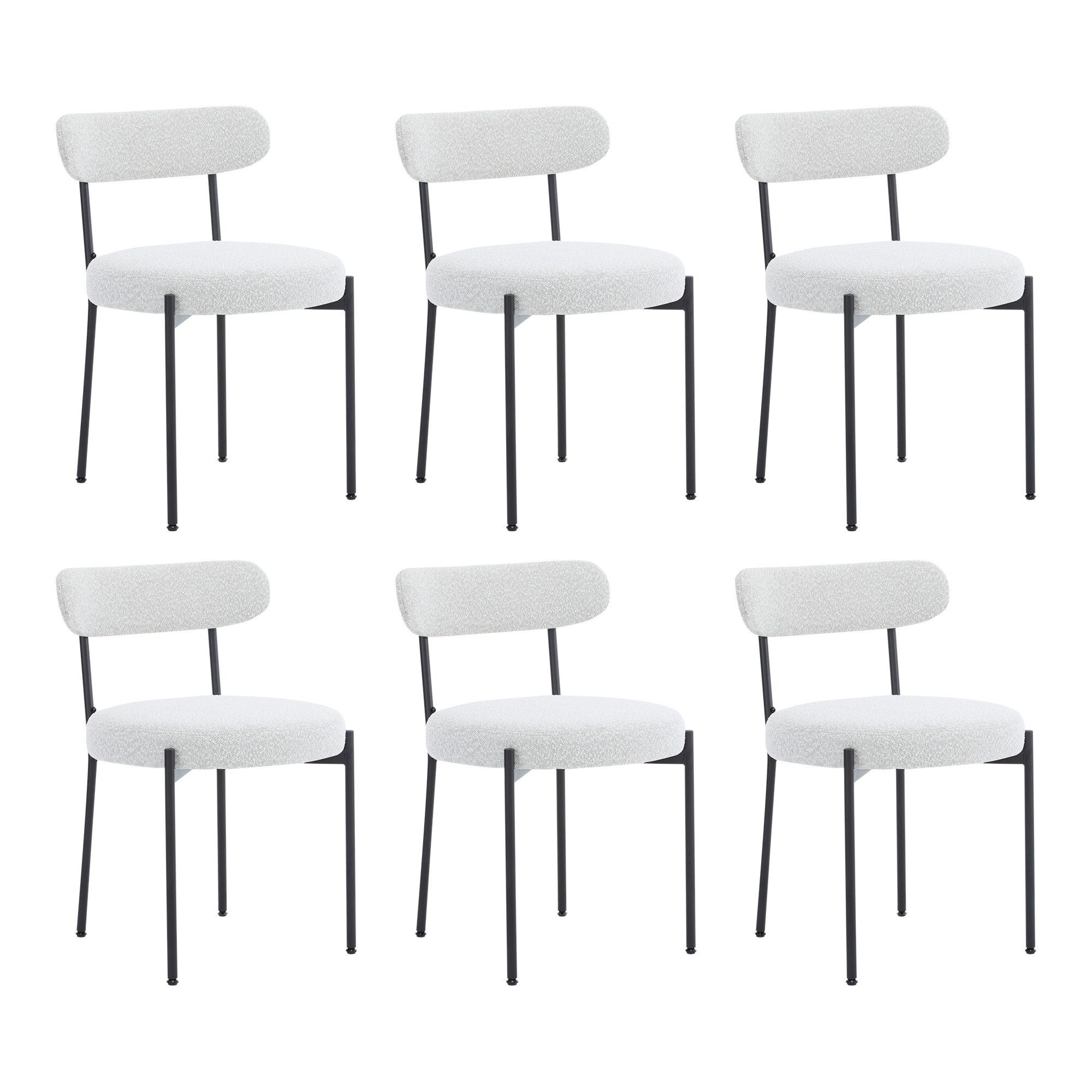 i@home Esszimmerstuhl runder gepolsterter Frottee-Polsterstuhl (geeignet für Küche/Schlafzimmer/Wohnzimmer/Arbeitszimmer, 6 St), Bis 150 kg belastbar, Das 9 cm dickere und 50 cm breitere Kissen