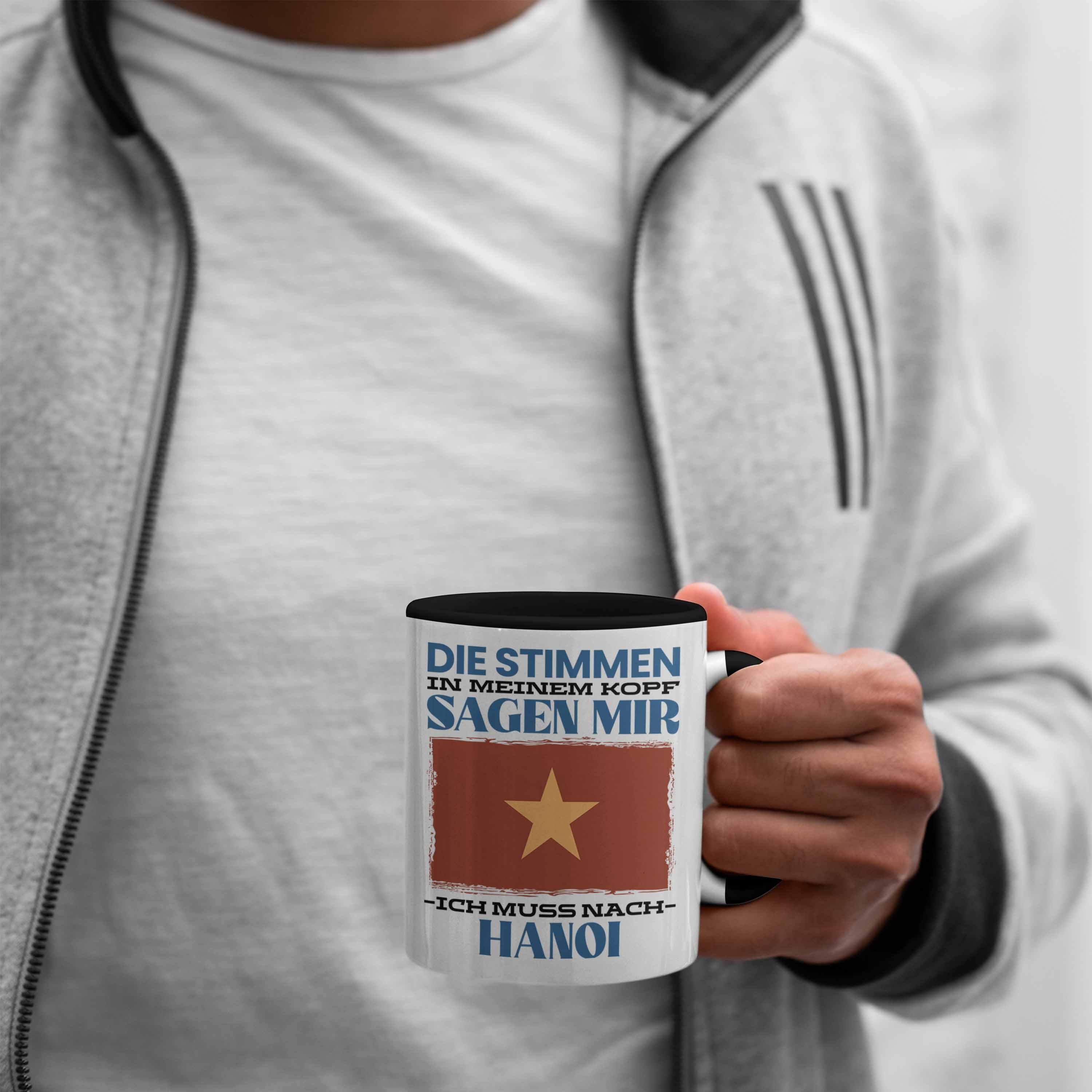 Hanoi Tasse Geschenk Urlaub Vietnam Spruch Geschenkidee Schwarz Trendation Tasse Heimat