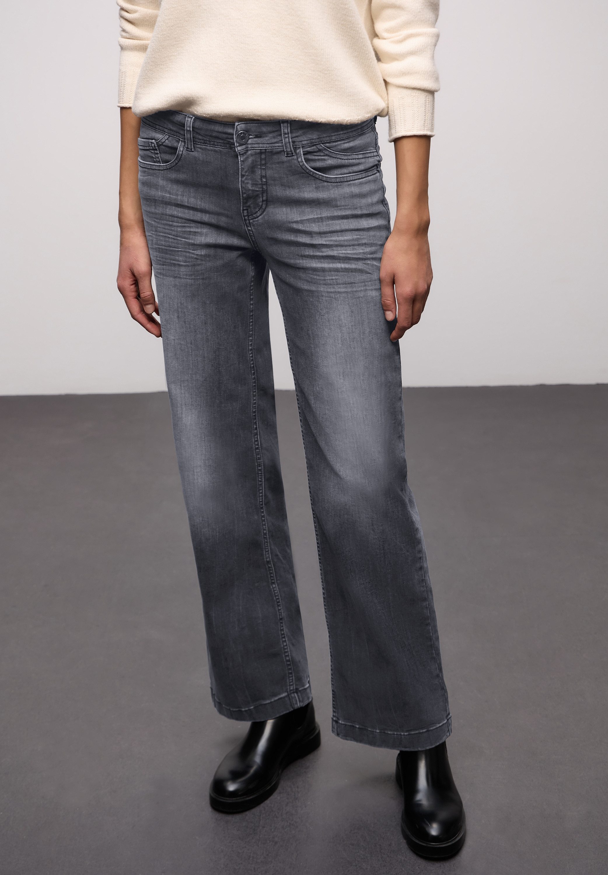 STREET ONE 5-Pocket-Jeans Style Wide Leg Wide Leg mit Stretch