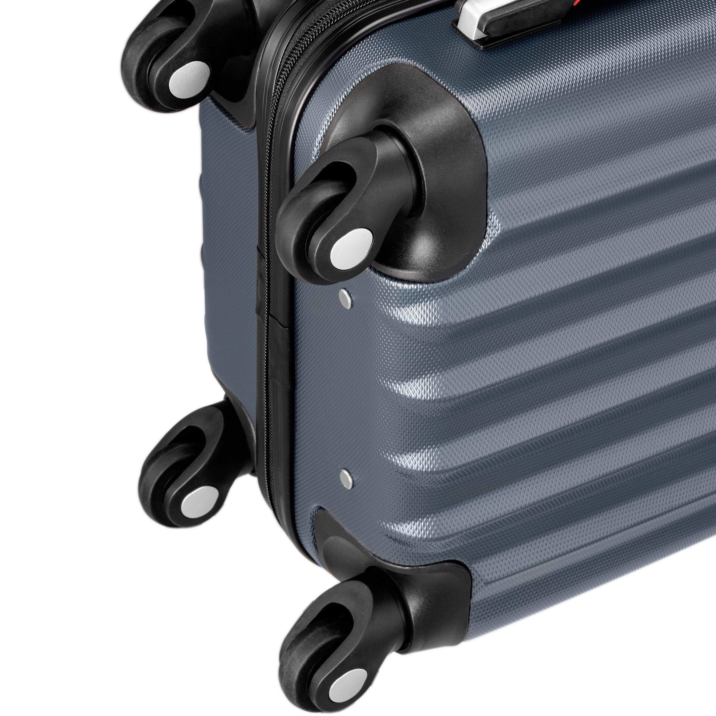 KOFFER-BARON* Handgepäckkoffer Hartschalenkoffer Basic Kabinnenkoffer grau Handgepäck ABS