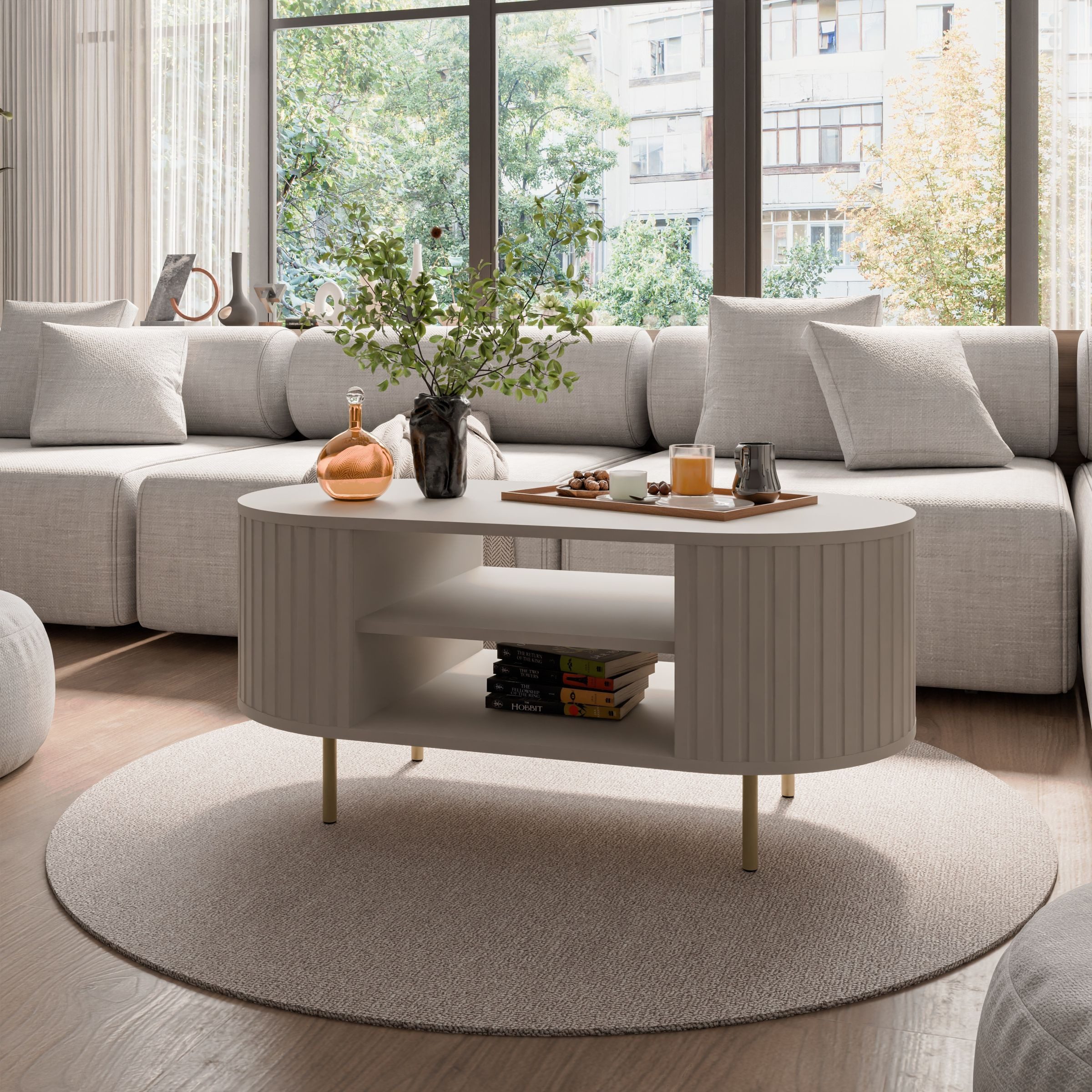 Küchen-Preisbombe Couchtisch Ovalio Typ 200 Tisch Bestelltisch 100 cm Wohnzimmer Esszimmer Modern