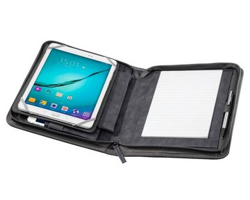 Hama Tablet-Hülle Tablet-Organizer A5 Hannover Black, Business Case mit Tablet-Hülle, A5 Dokumentenfach, Fach für Schreibblock, diverse Zubehör-Fächer, passend für 9,7" 10" 10,1" 10,2" Tablet PC / iPad