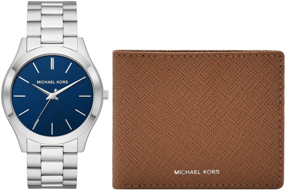 MICHAEL KORS Quarzuhr Slim Runway, MK1060SET, (Set, 2-tlg., mit Mäppchen),  ideal auch als Geschenk