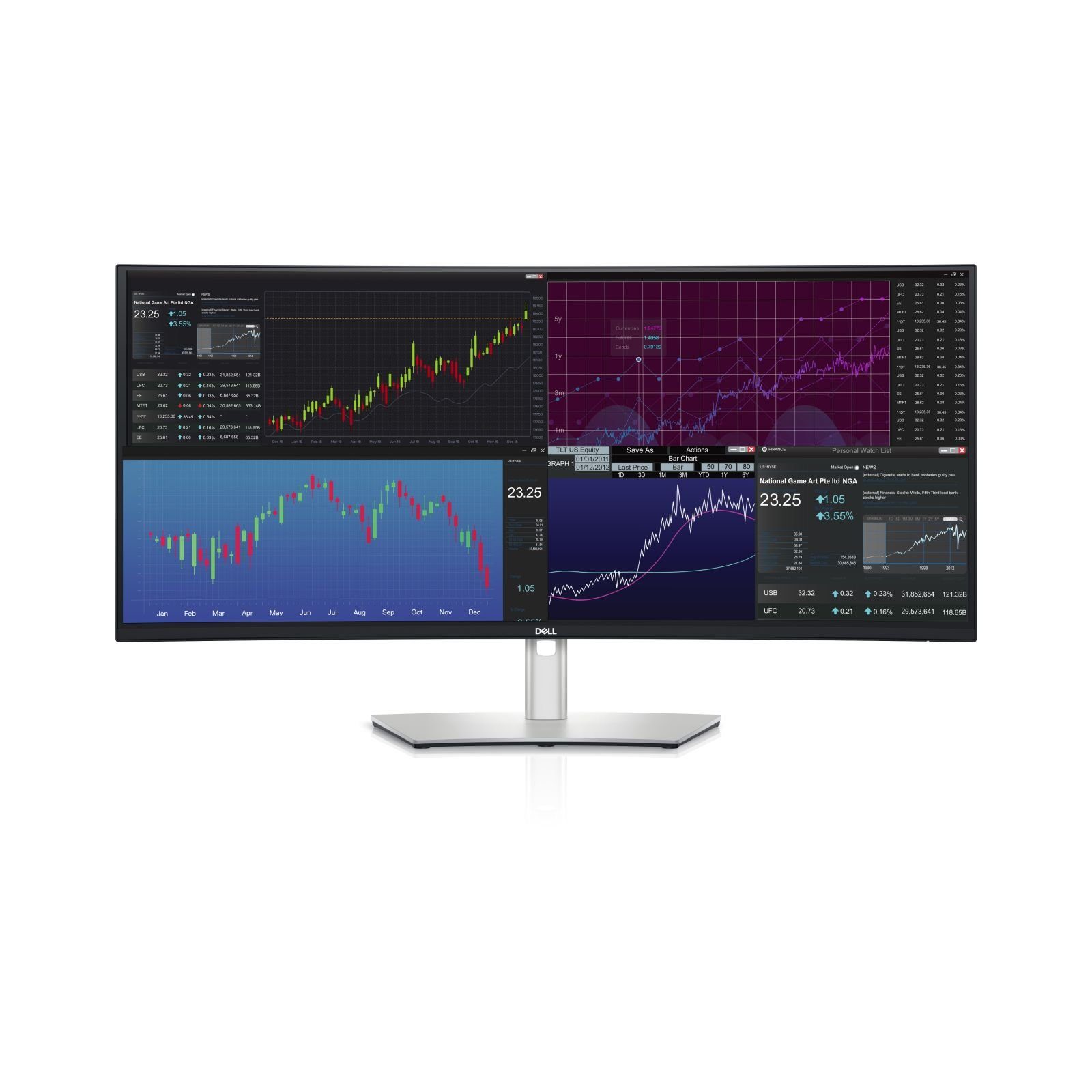 Dell TFT U3824DW 37.5IN IPS TFT-Monitor (3840 x 1600 px, Wide Quad HD+, 8 ms Reaktionszeit, 60 Hz, IPS, Curved, Lautsprecher, HDCP, Höhenverstellbar)