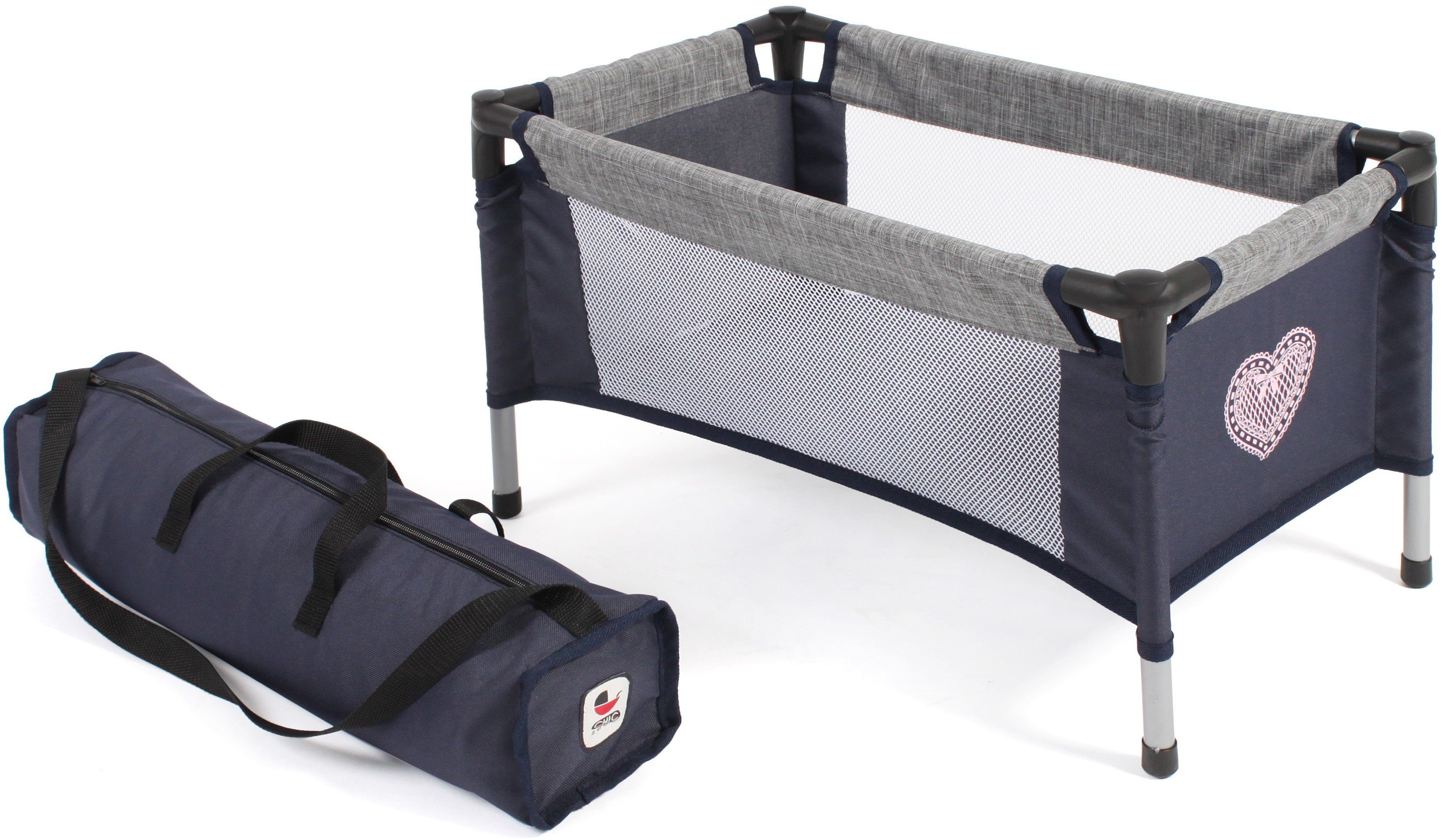 CHIC2000 Puppenbett Puppen-Reisebett, Grau-Navy, mit Tragetasche günstig online kaufen