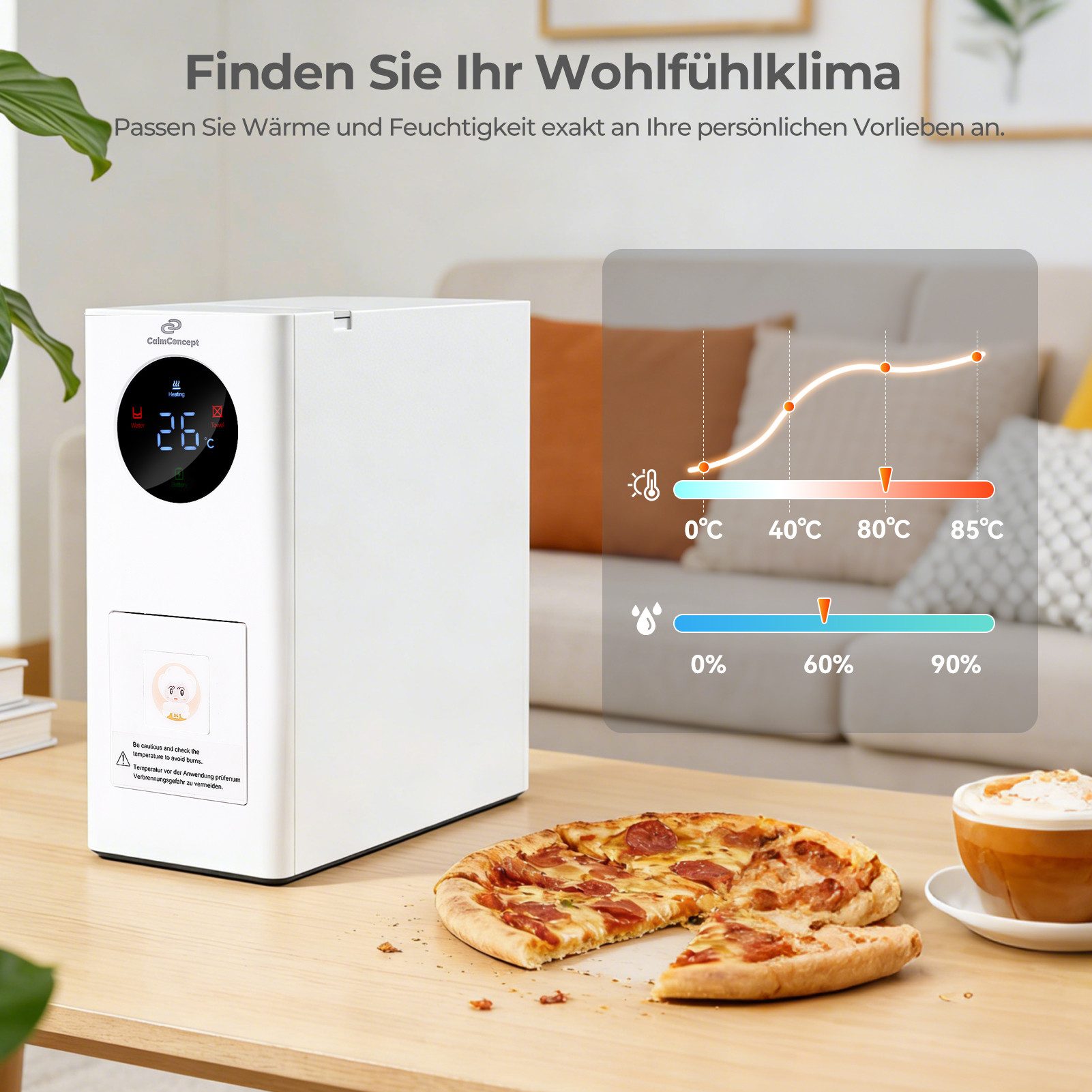 NAIPO Papiertuchspender CalmConcept® Mini Warmhandtuchspender, Saubere und angenehm warme Einweghandtücher