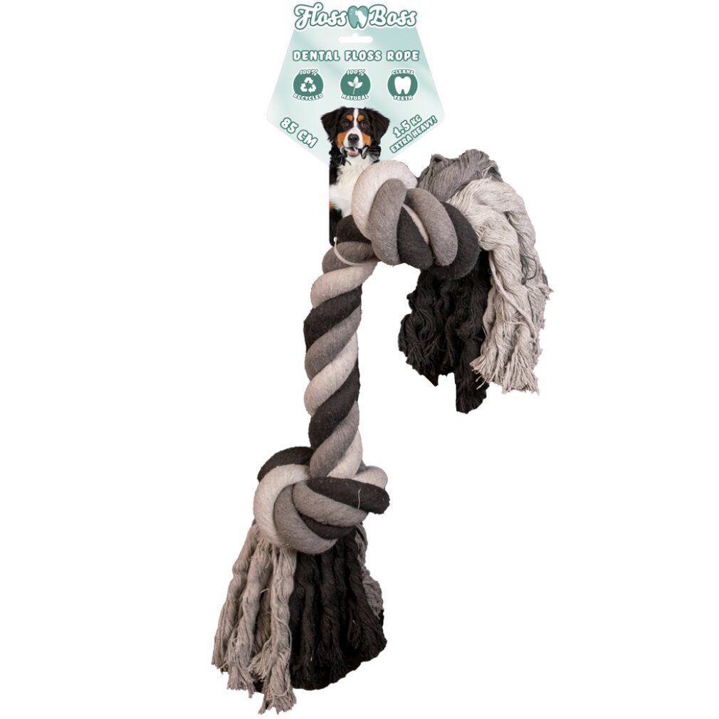 Floss Boss Tiertaue Floss Toss Dental Rope 2 Knot 85 cm Extra Heavy