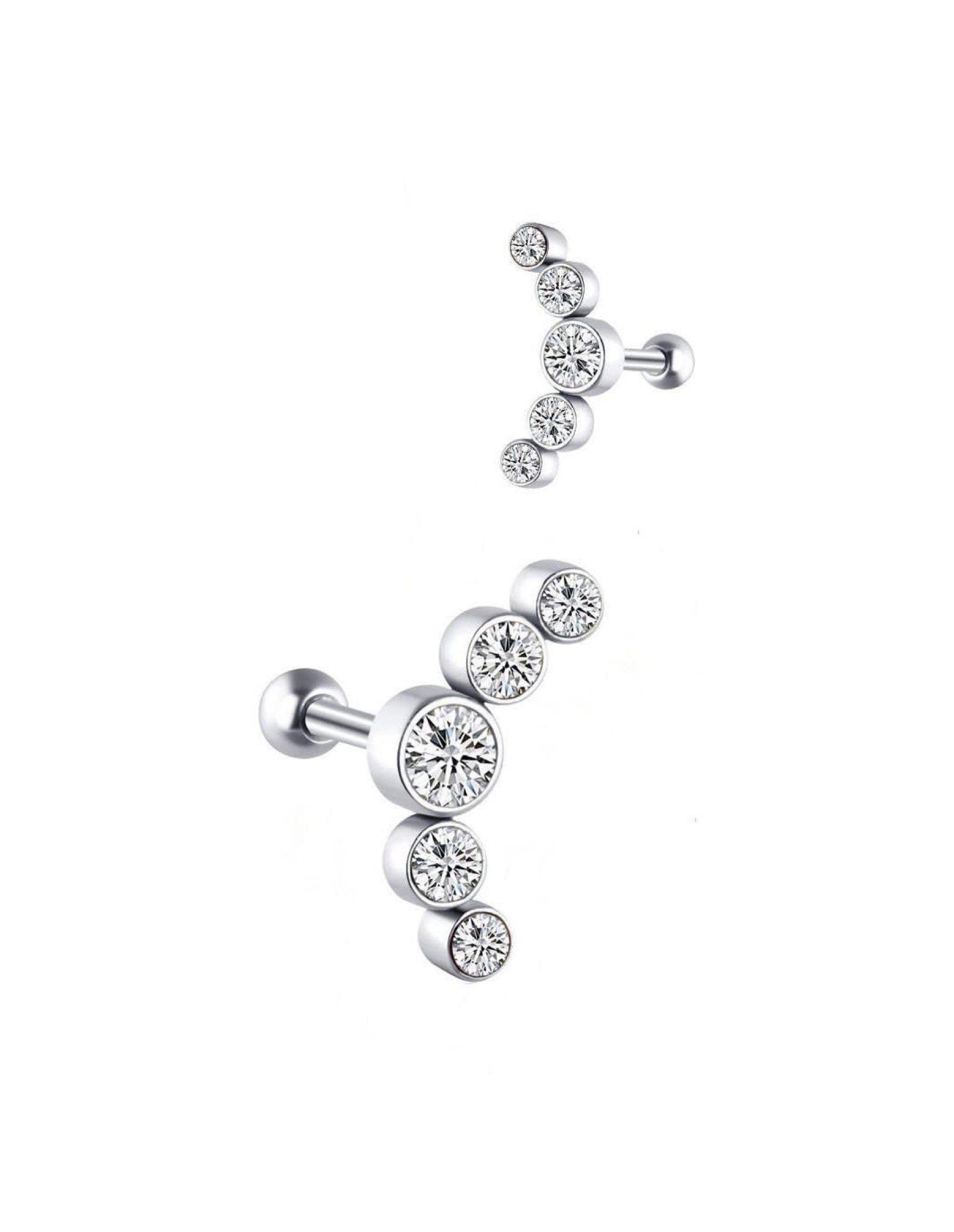 Paletti Single-Ohrstecker Ohrstecker Helix Edelstahl mit transparenten Kris günstig online kaufen