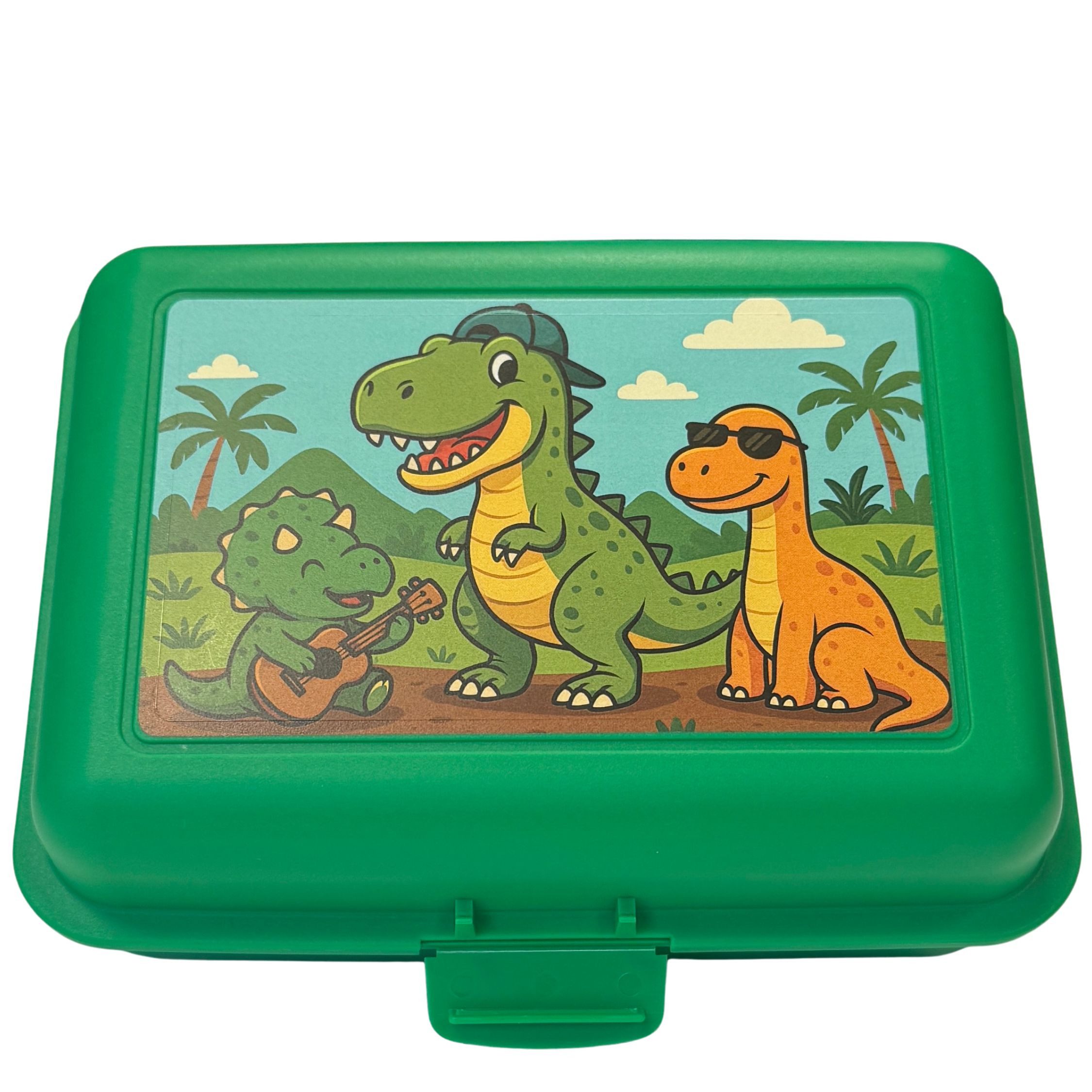 elasto Lunchbox Dino Motiv Brotdose mit Trennschale - Kinder Vesperbox für die Schule
